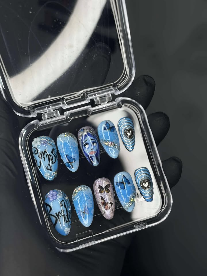 "Till death and beyond" medium almond press on set // Size M