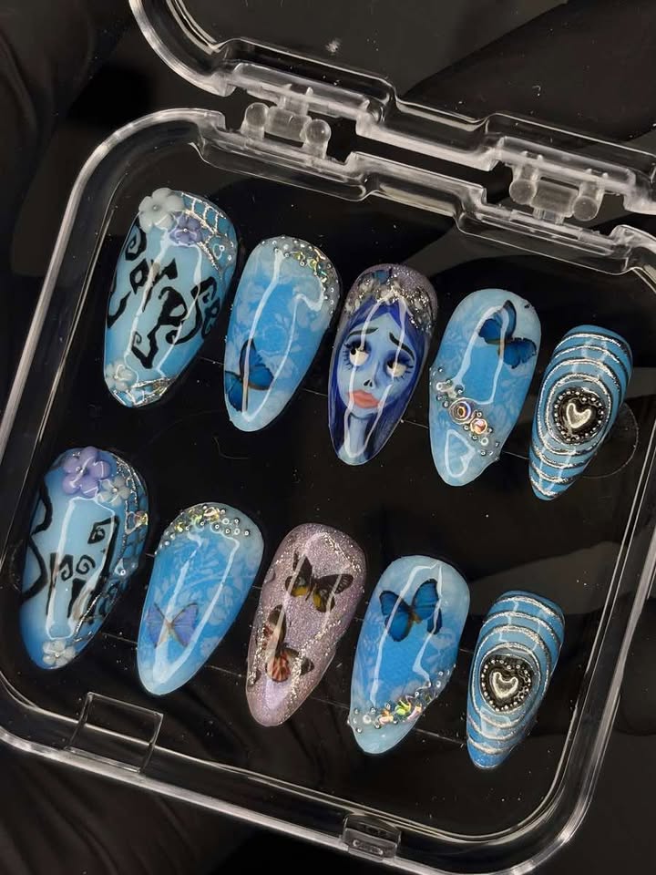 "Till death and beyond" medium almond press on set // Size M